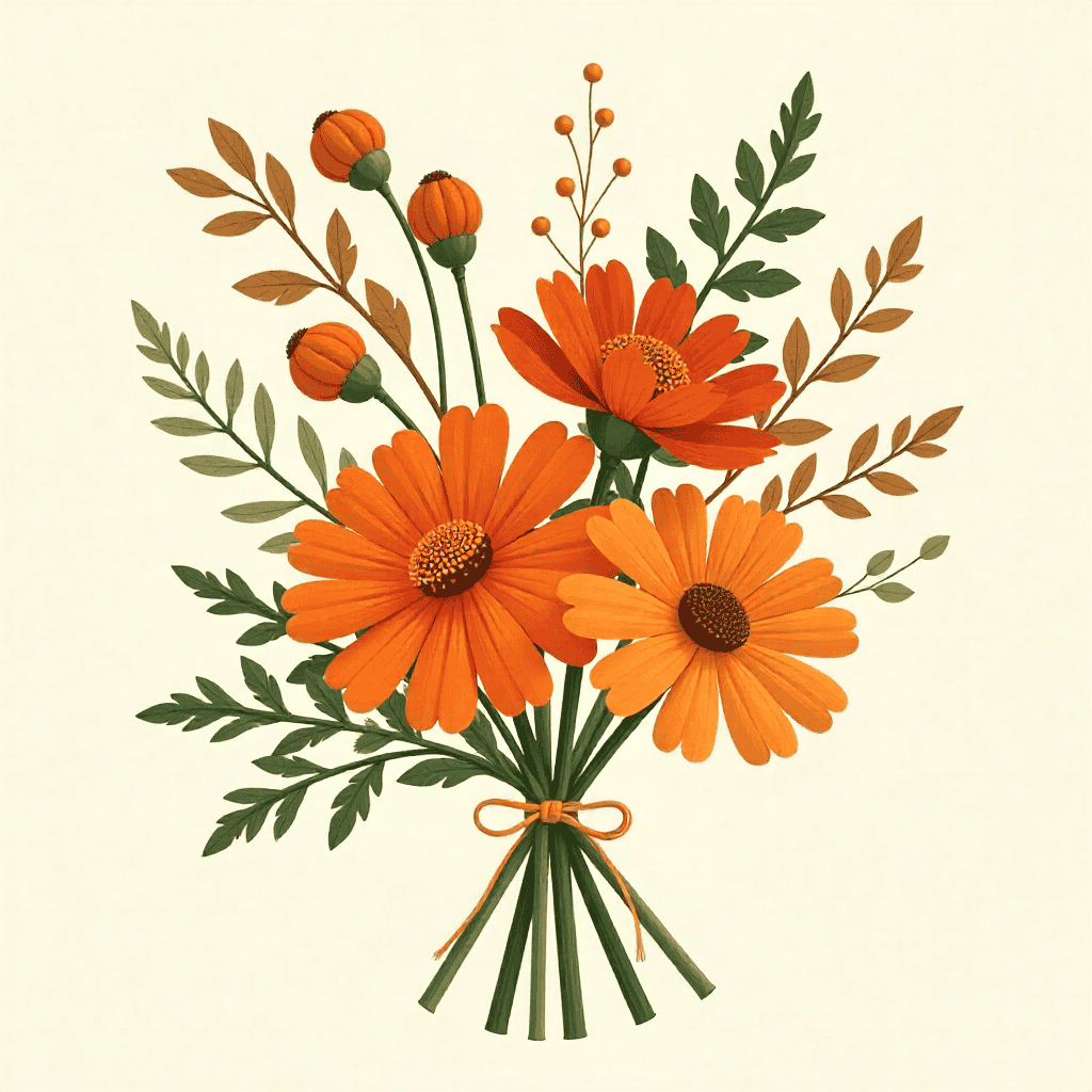 Herfst boeket met gedroogde bloemen