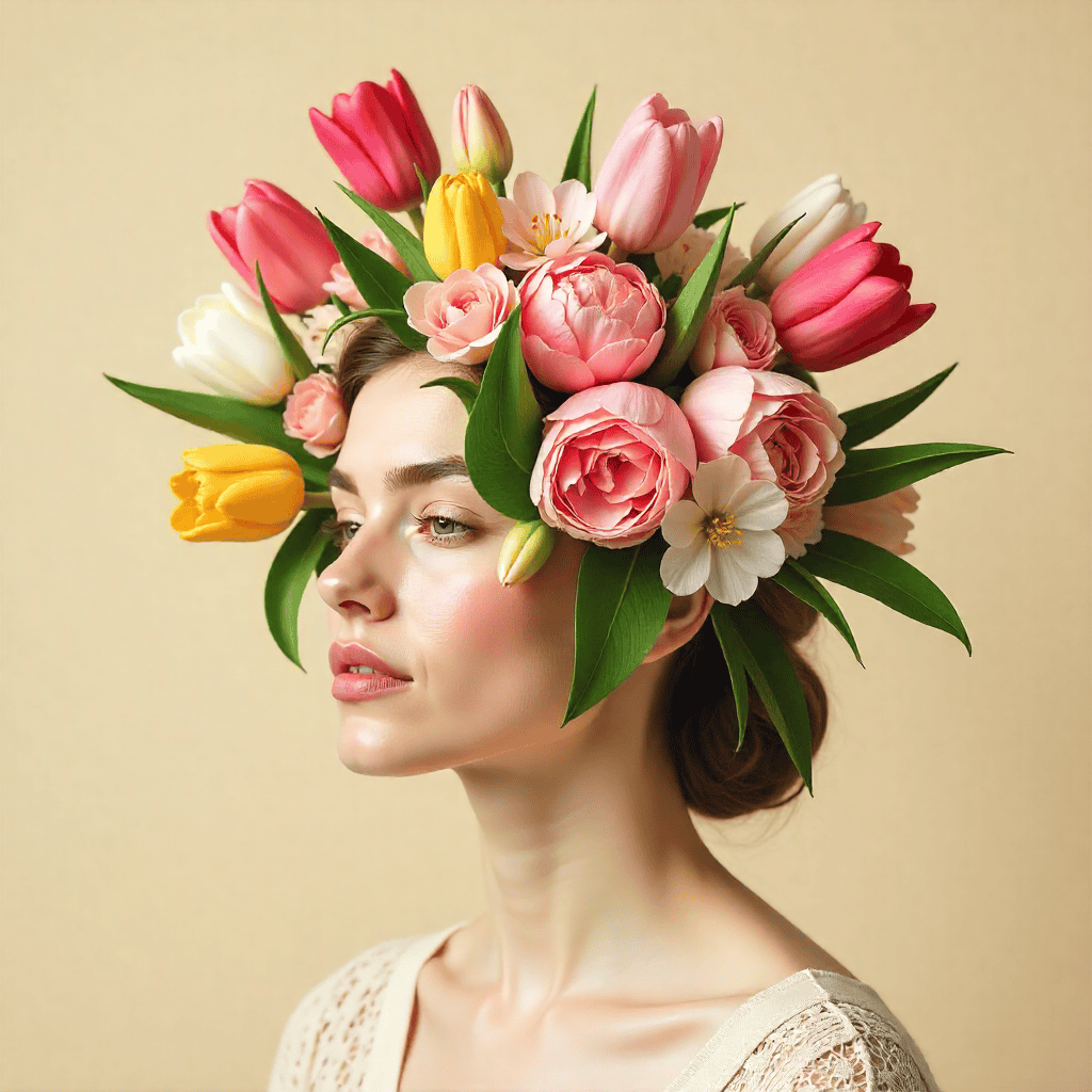 Handgebonden boeket met seizoensbloemen